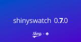 A "shinyswatch 0.7.0" banner with the Shiny for Python logo